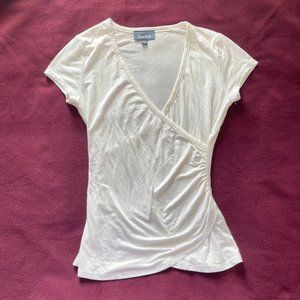 Modcloth Faux Wrap Ivory Blouse XXS